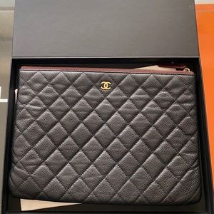 Chanel Clutch Quilted Caviar
